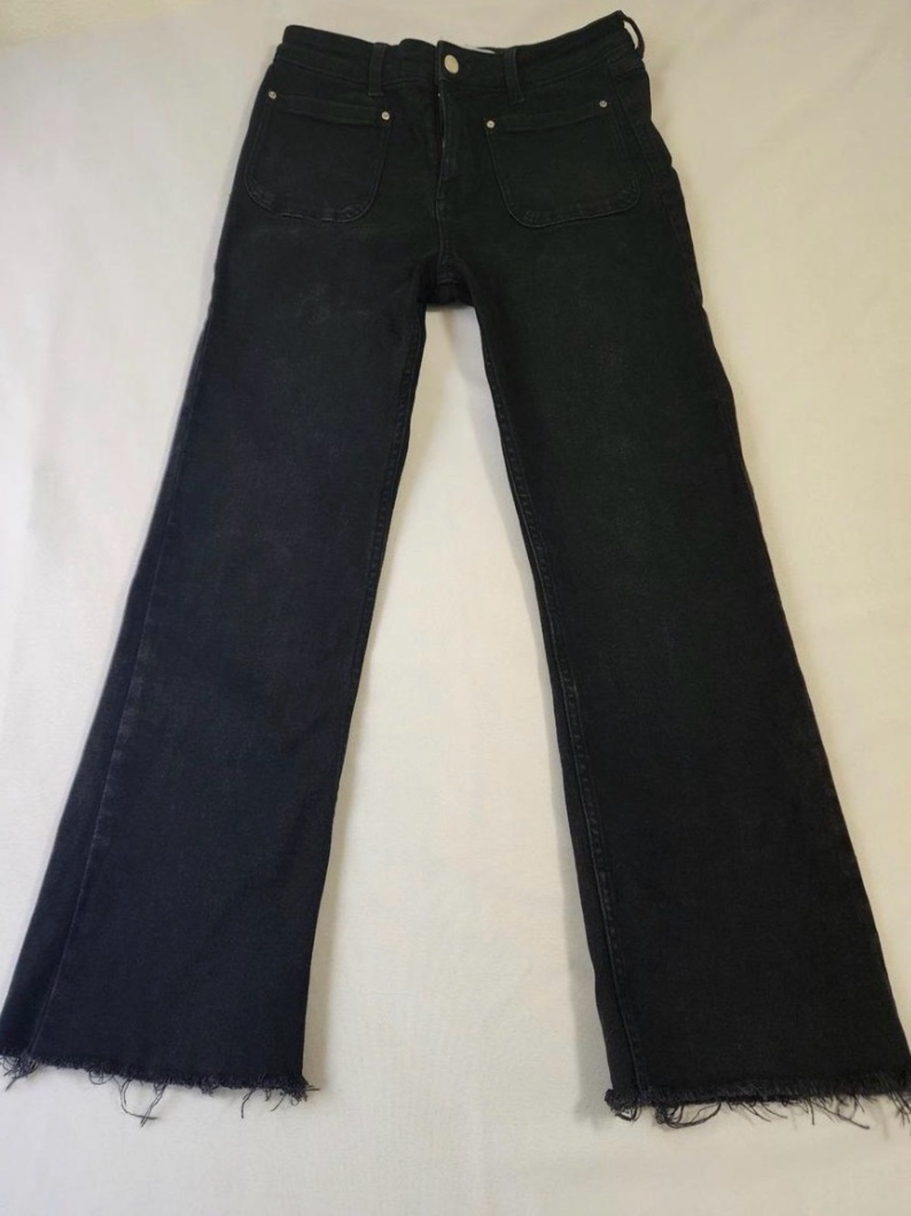 Zara Black High Waisted Jeans with front Patch Pockets